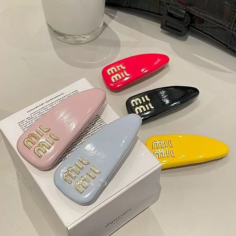 K-стиль заколки для волос miumiu, пружинная заколка для челки, заколка для головного убора, заколка для волос, сломанная заколка сбоку, женский элегантный зажим