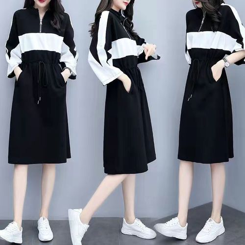 Loose-fitting waisted color-blocked patchwork casual summer dress for stylish ladies, wind-blown long sleeveless gown