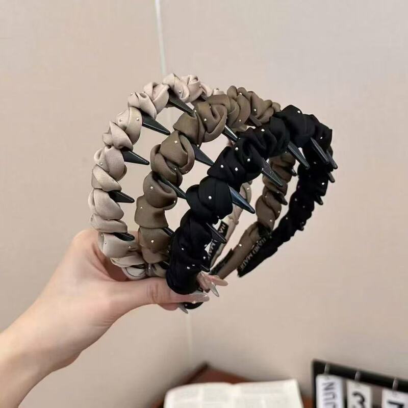 浪漫满天星缎面缠绕齿梳发箍女简约时尚蓬松高颅顶显脸小头箍发饰|undefined