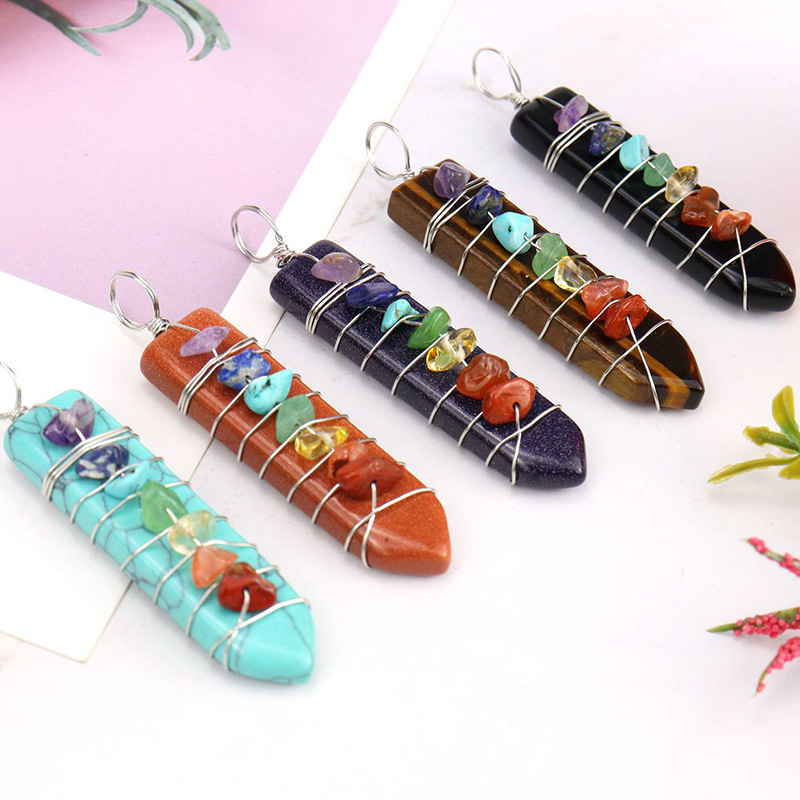 Ethnic Style Geometric Agate Beaded Pendant Necklace 1 Piece