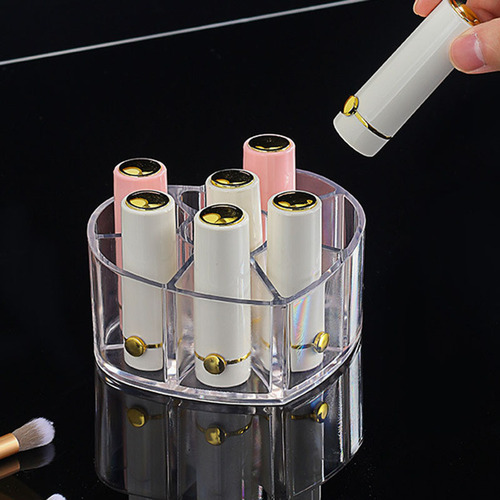 24-grid transparent lipstick storage box plastic desktop lipstick rack display rack cosmetics and skin care product storage box