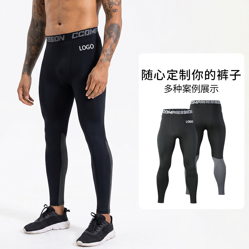 Comercio exterior correr al aire libre pantalones deportivos elásticos de alta velocidad secos pantalones de compresión de acondicionamiento físico pantalones de compresión para hombres verano