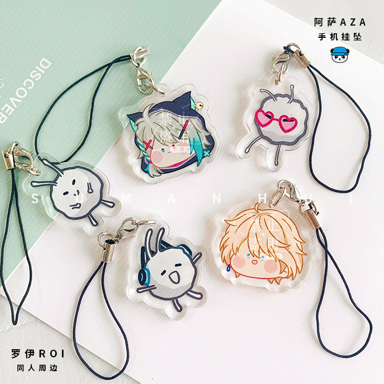 Su Man Painted Asaza Surrounding Original Fans Mobile Phone Pendant Hanging Chain Keychain Small Pendant Pendant