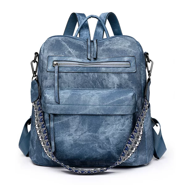 Cross-border backpack bags Women's PU Soft Leather All-match Large Capacity Dual-use Shoulder Bag Women's Backpack