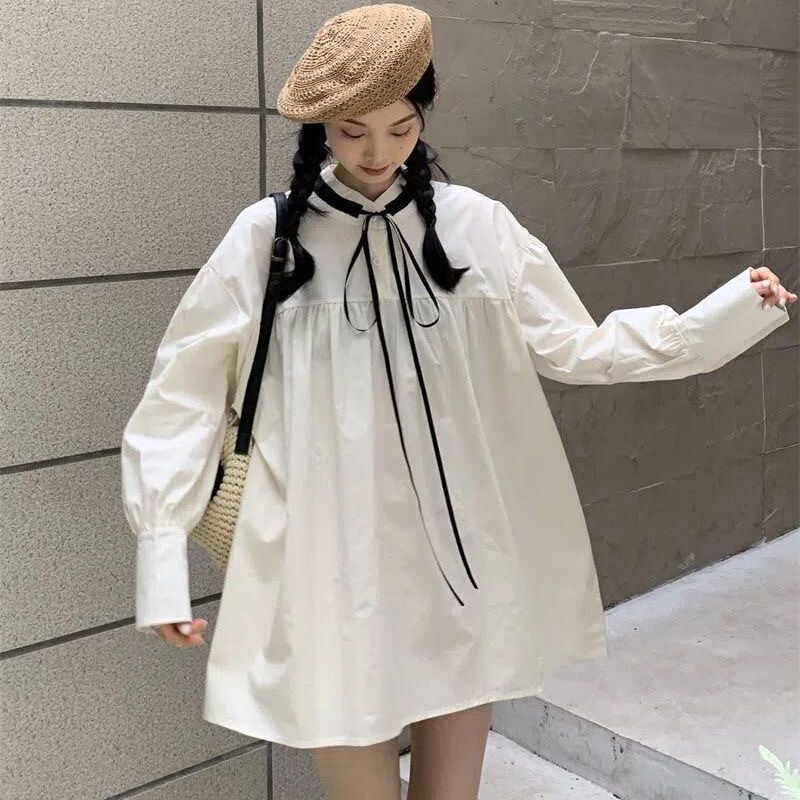 Energetic Girl Sweet Doll Style Long-Sleeved Dress for Women Autum New Age-Reducing Design Preppy Style Short Skirt Energetic Girl Sweet Doll Style Long-Sleeved Dress for Women Autum New Age-Reducing Design Preppy Style Short Skirt