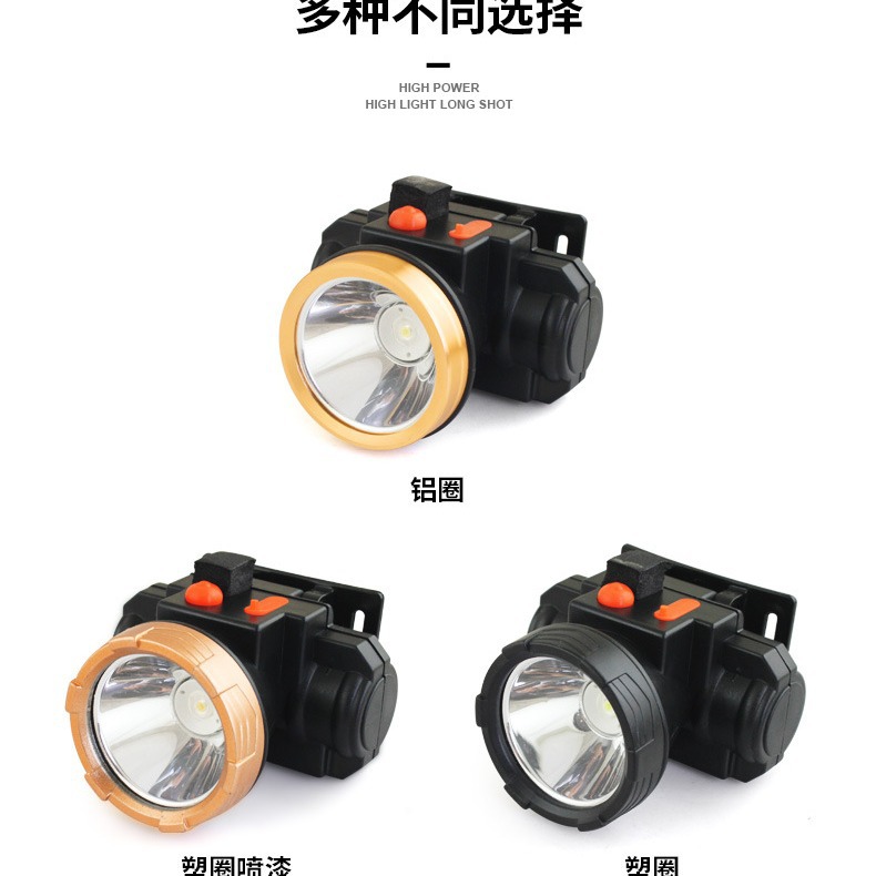 Procesamiento de faros transfronterizos personalizados, carga al aire libre, lámpara de pesca impermeable, luz de campamento de luz fuerte de largo alcance de aventura