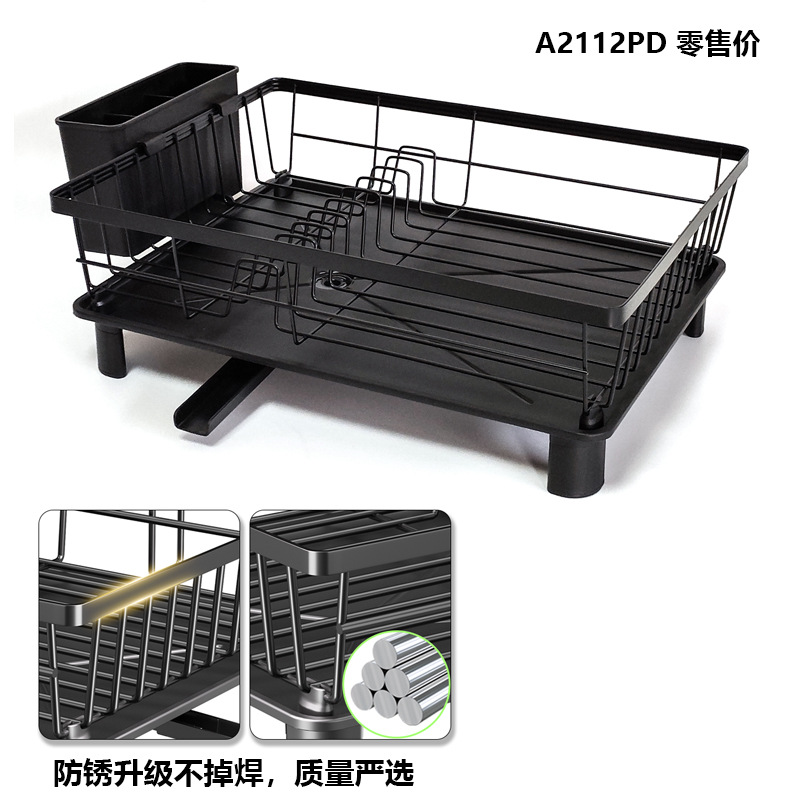 Escurridor de platos retráctil, estante de almacenamiento para cuencos y palillos de encimera, suministro para comercio electrónico transfronterizo, personalizable al por mayor. image 8