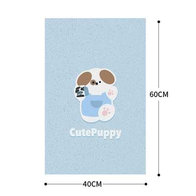 Electric vehicle foot mat Cutting Waterproof Silk Loop Foot - 40x60wire-loop-foot-pad-blue-puppy