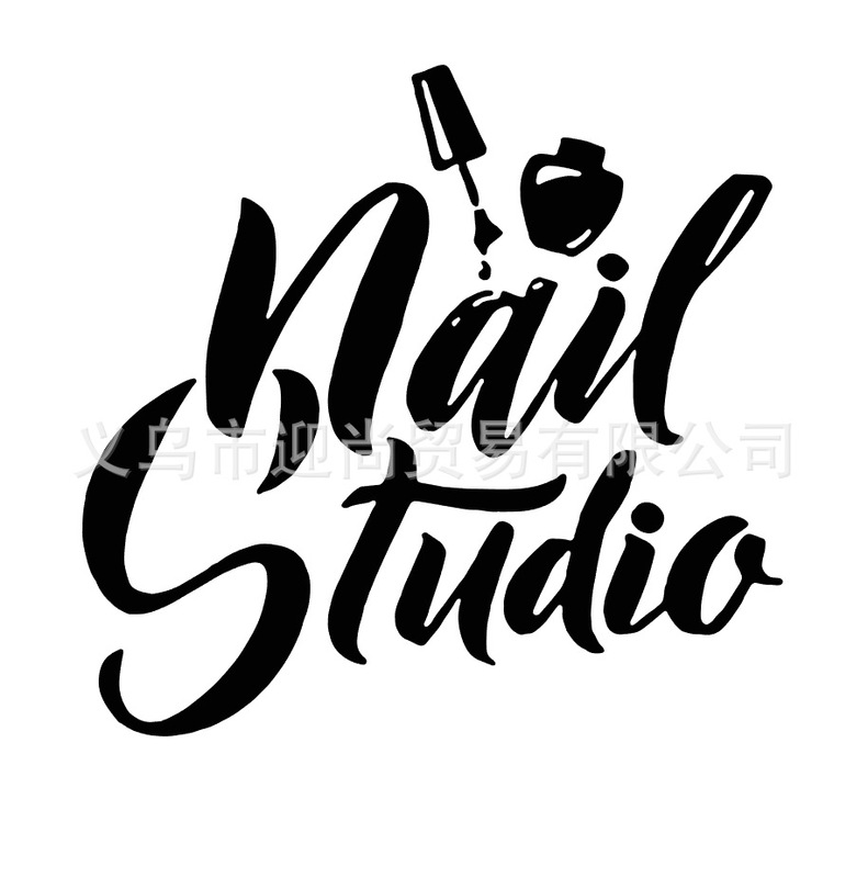 nail studio nail Polish pattern self-adhesive removable PVC wall stickers decorative nail salon beauty salon stickers