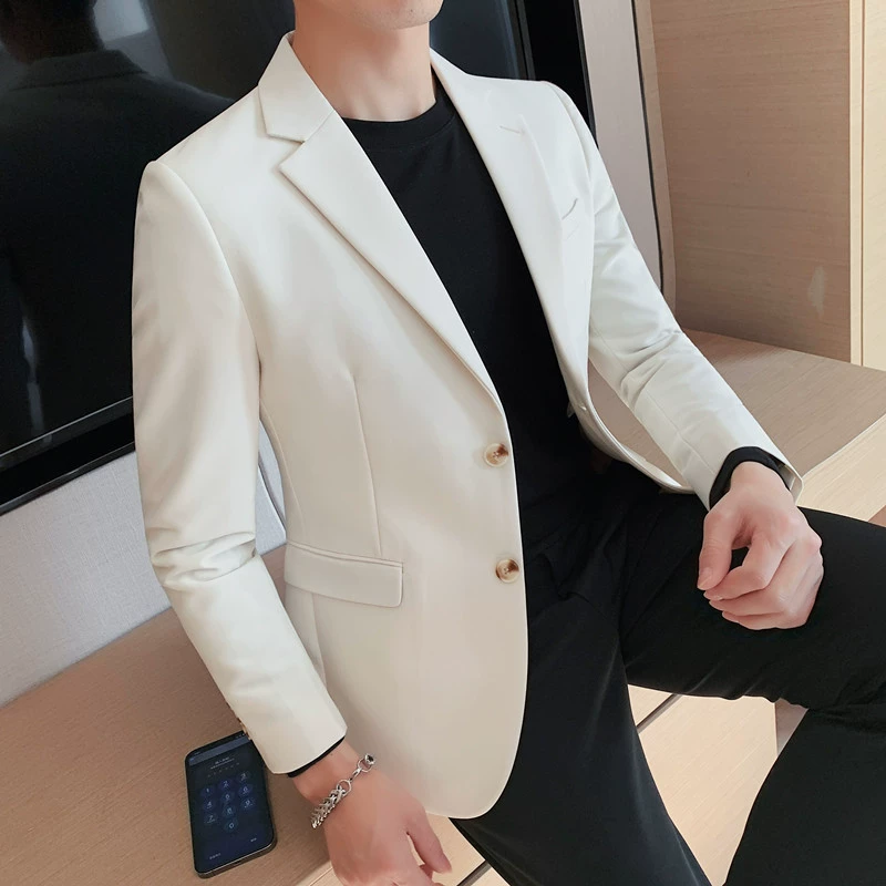 Мужской весенний костюм slim‑fit: пиджак и брюки, легкий, размеры M–4XL