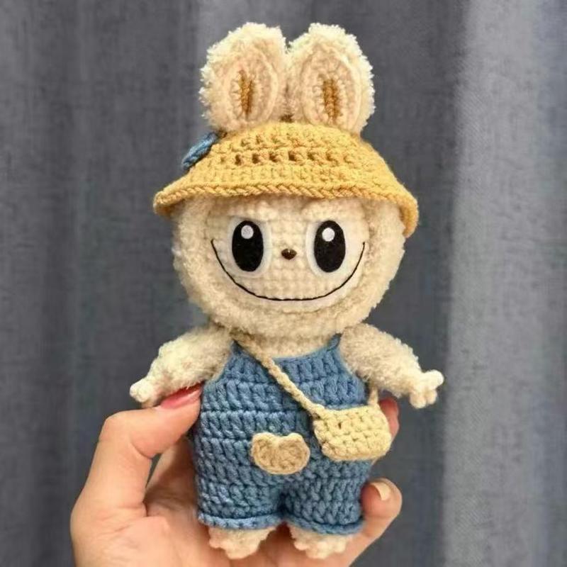 ラブブ人形ペンダントウール手編み diy 材料パッケージかぎ針編みギフトラブブ人形ベビー服フック|undefined