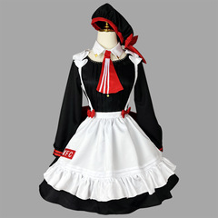 Original God anime game cosplay outfit Noel soft girl dress with large bow ribbon, Lolita dress maid outfit for girls