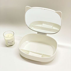 Dropshipping Day Korean Cartoon Storage Single-Sided Celebrity Mirror Creative Dormitory Cute Girl Student Jewelry Gift Box Mirror