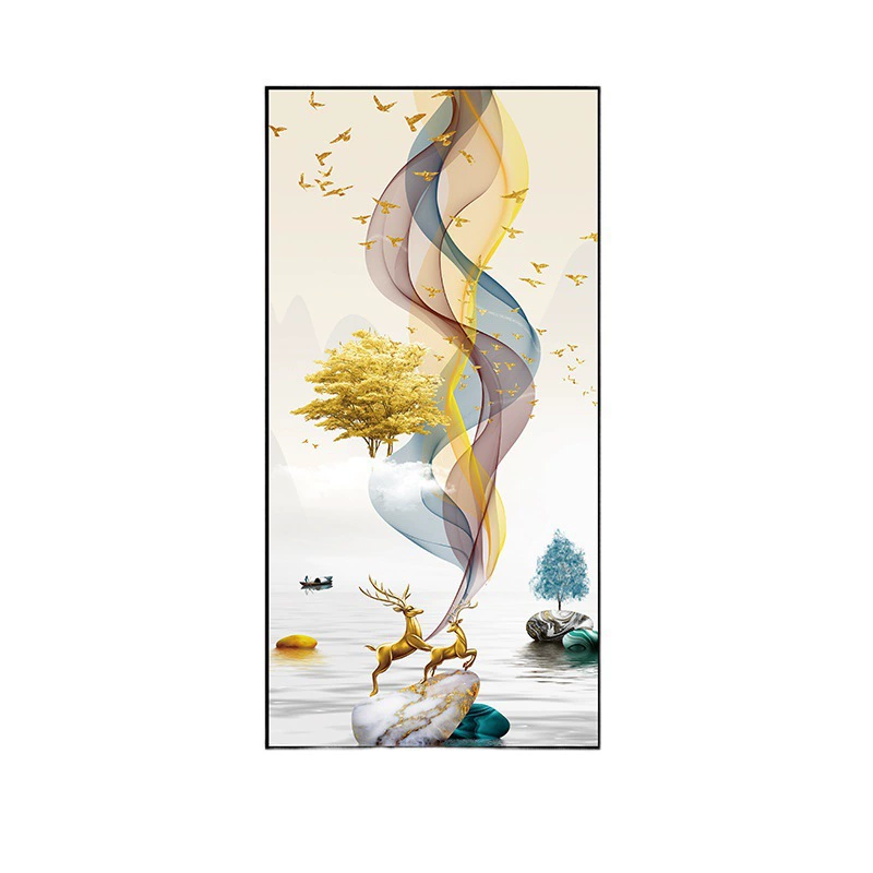 Self-adhesive modern three dimensional stickers on wall, light luxury style, 3D
