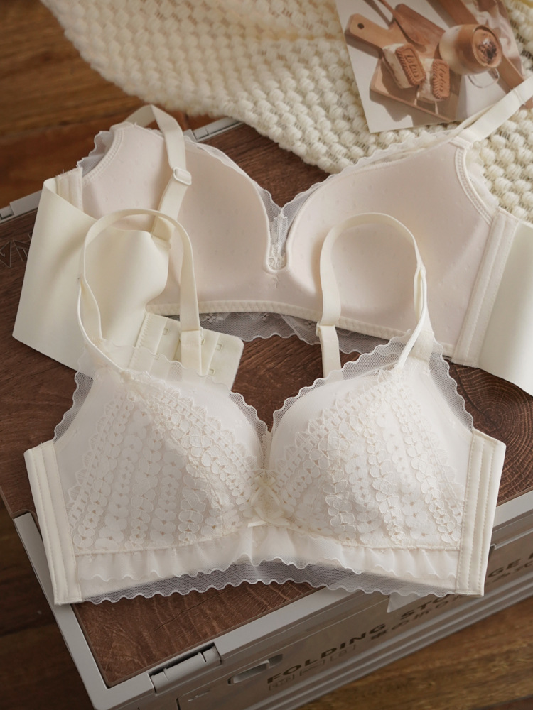 8001 LACE push up pecho grande pequeña ropa interior inalámbrica de las mujeres ajustable sujetador fino