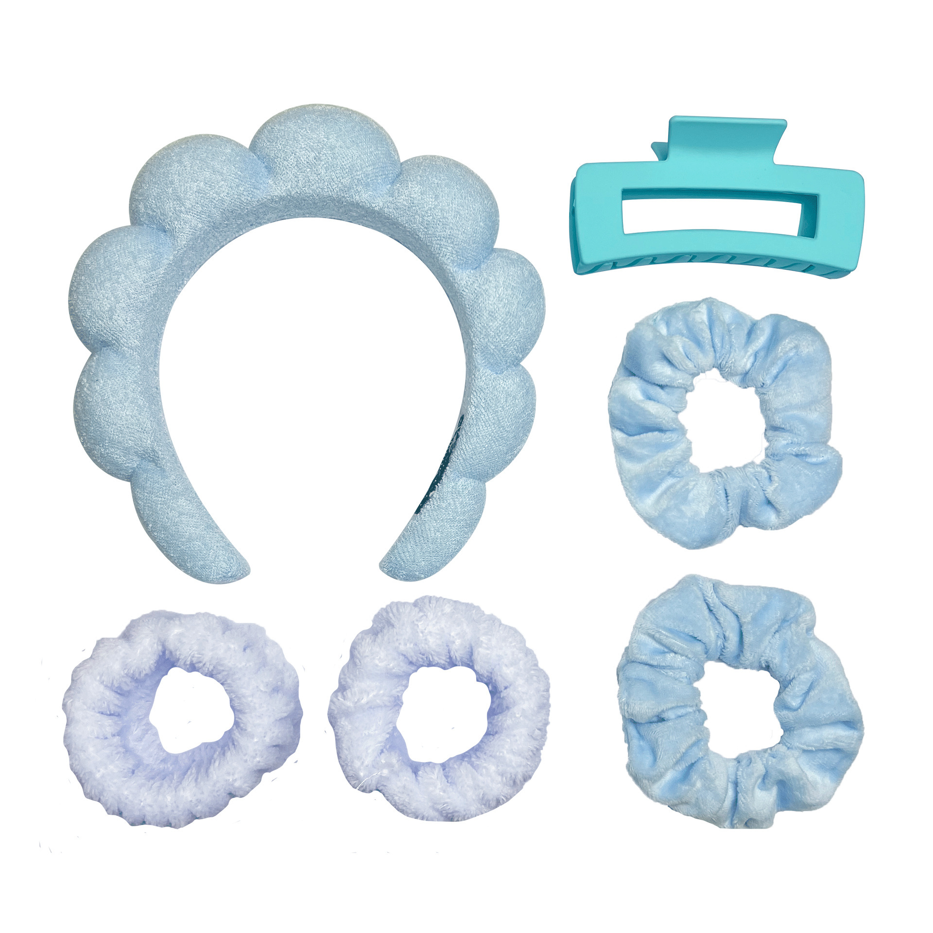 Correa para el cabello suave, tocado, lazo, lavado, multicolor mate mate, clip de agarre grande, anillo para el cabello elástico, juego de 16 piezas