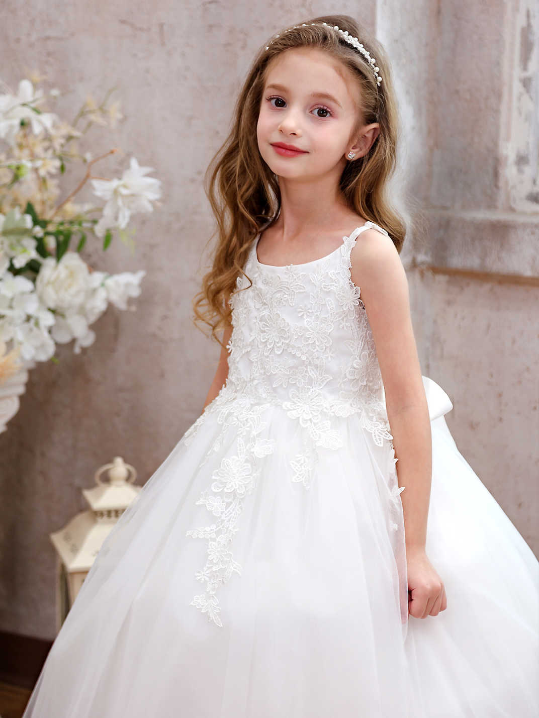 Nuevo vestido de boda de niños transfronterizos sin mangas satin bow show de cumpleaños vestido de ping-pong falda