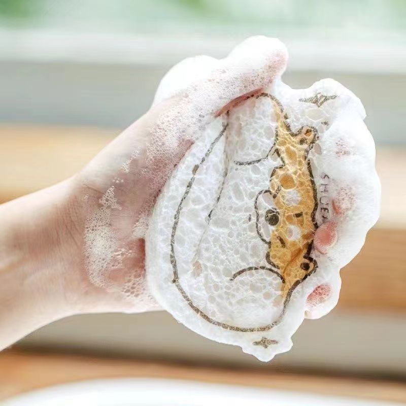 厚みのある圧縮木材パルプスポンジ、水を吸収して大きくなる、食器用綿、キッチン用品、掃除用雑巾、食器用綿、送料無料|undefined