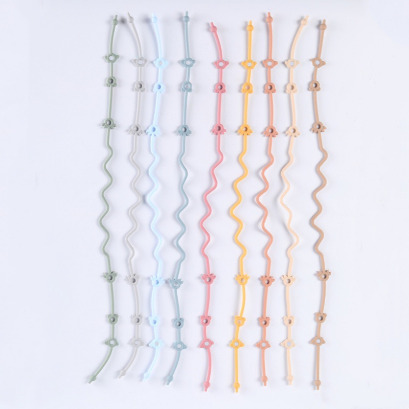 Silicone Nipple Anti-falling Chain to Soothe Baby's Teeth Bite Anti-losing Chain Grinding Stick Toy Bite Hanging Clip Fixer