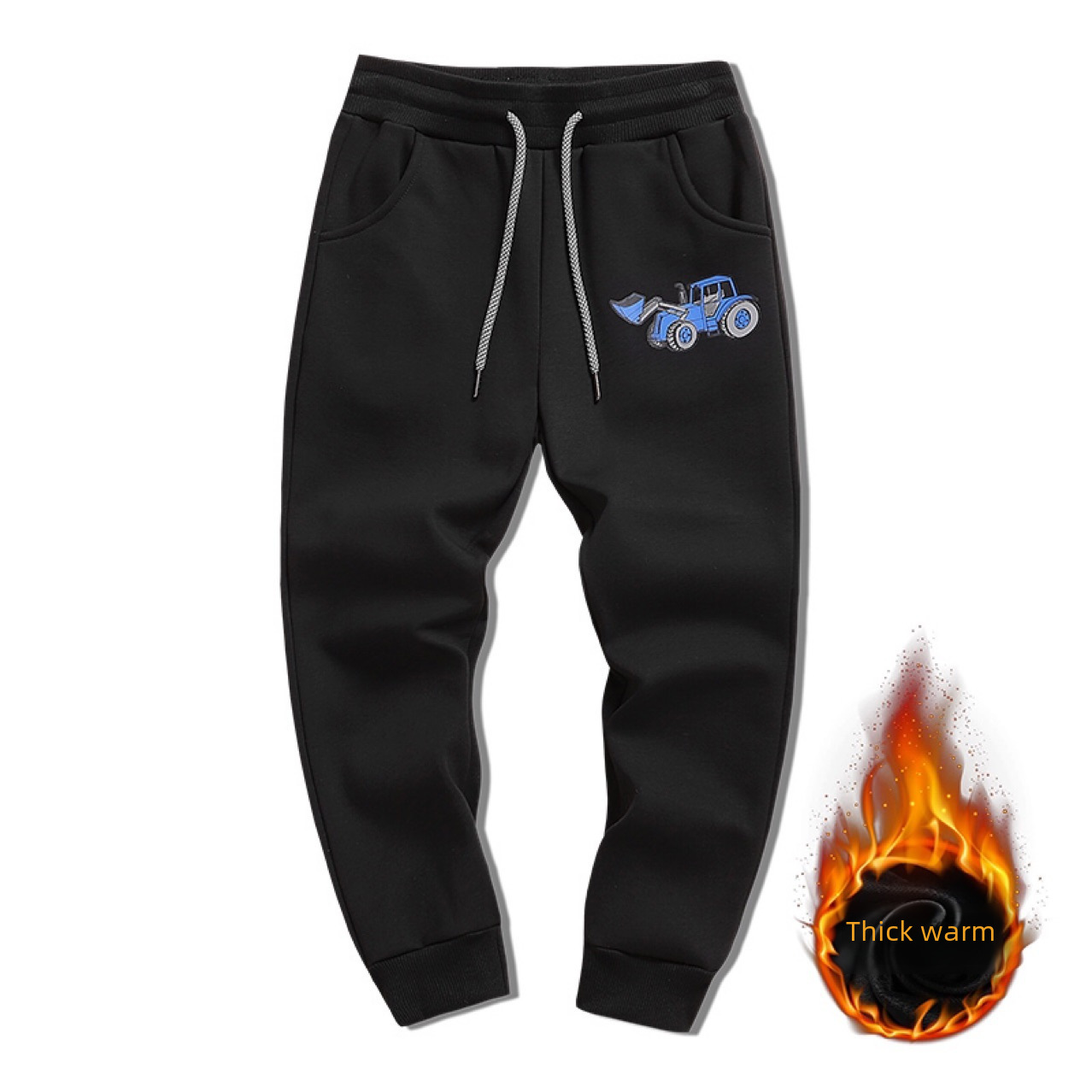 Spring solid color winter black sports warm trousers for leisure