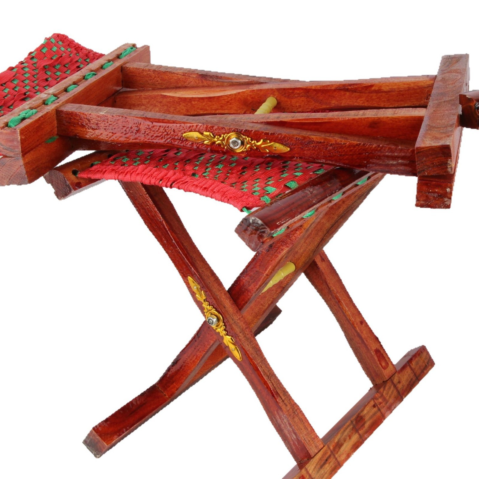 Red Wooden 60% off Stack Folding Stool Solid Wood Folding Stool Barbecue Restaurant Stool Home Portable Stool Supply