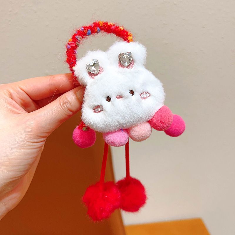 Estilo chino Año Nuevo tocado de Año Nuevo para Niños Accesorios para el cabello de peluche niña arco Año Nuevo horquilla bebé horquilla festiva