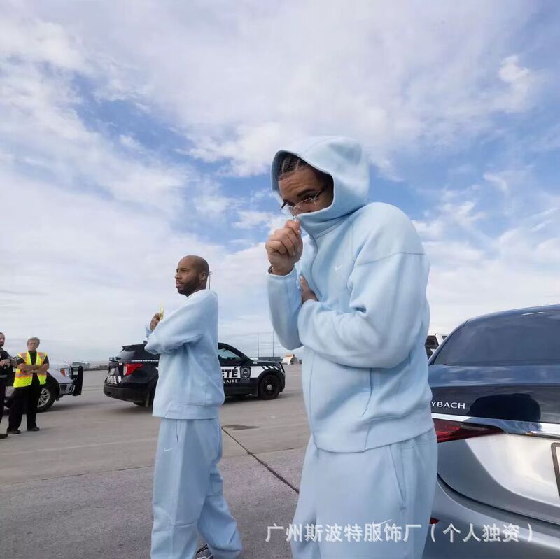 Cross-Border Spring and Autumn Overseas Hot-Selling Nk Collaboration Noc Set Sweatshirt with Hook Print Lettering Cardigan Sports Casual Style Cross-Border Spring and Autumn Overseas Hot-Selling Nk Collaboration Noc Set Sweatshirt with Hook Print Lettering Cardigan Sports Casual Style