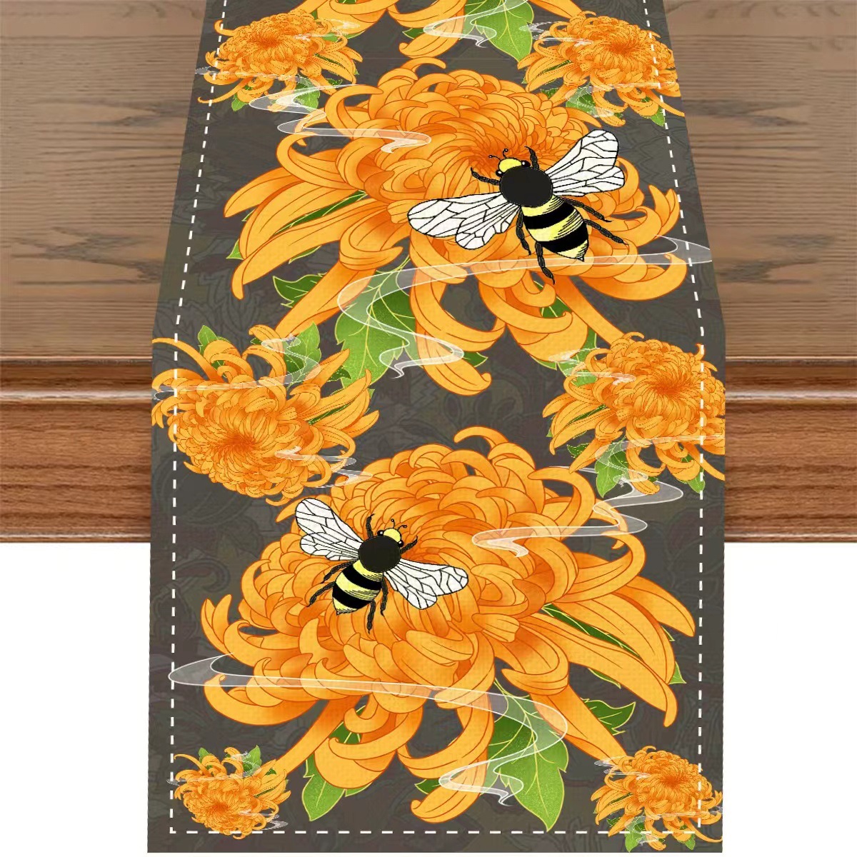 Nuevo transfronterizo impresión digital bandera de mesa Amazon patrón de abeja nórdica anticontaminante aislamiento térmico decoración de mesa de comedor