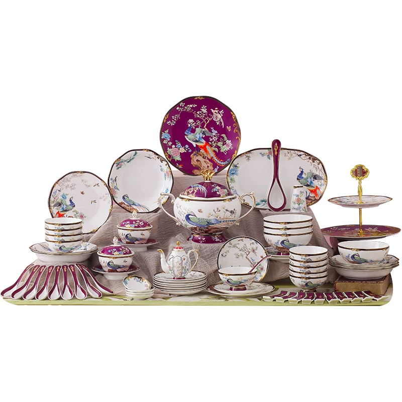 Tableware, porcelain set, light luxury style, Chinese style