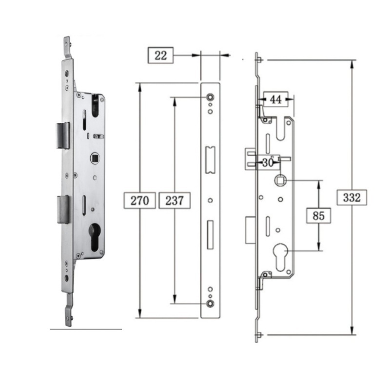佳固3085断橋アルミ指紋鎖専用双活双快鎖体ステンレス4085双フック多点鎖体|undefined