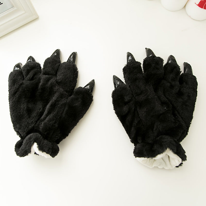 Zapatos de dinosaurio transfronterizos Dragón gato garra zapatos de franela cálido hogar ocio Otoño e Invierno animal a juego zapatos de dibujos animados