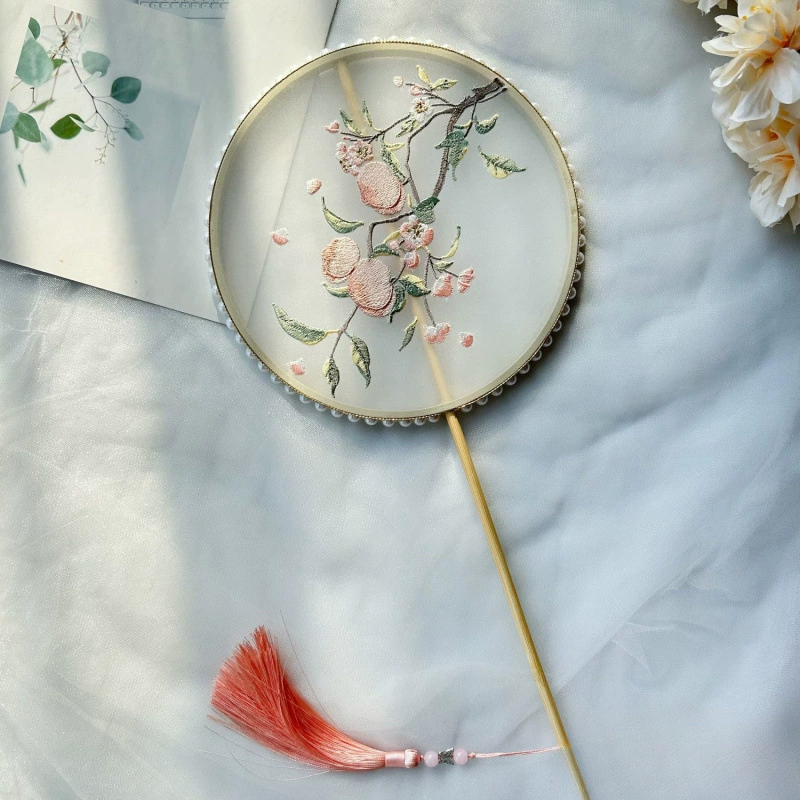 Китайский древний веер из Сучжоу с вышивкой, классический танцевальный веер династии Хань, танцевальный веер для взрослых и детей, веер в древнем стиле династии Хань