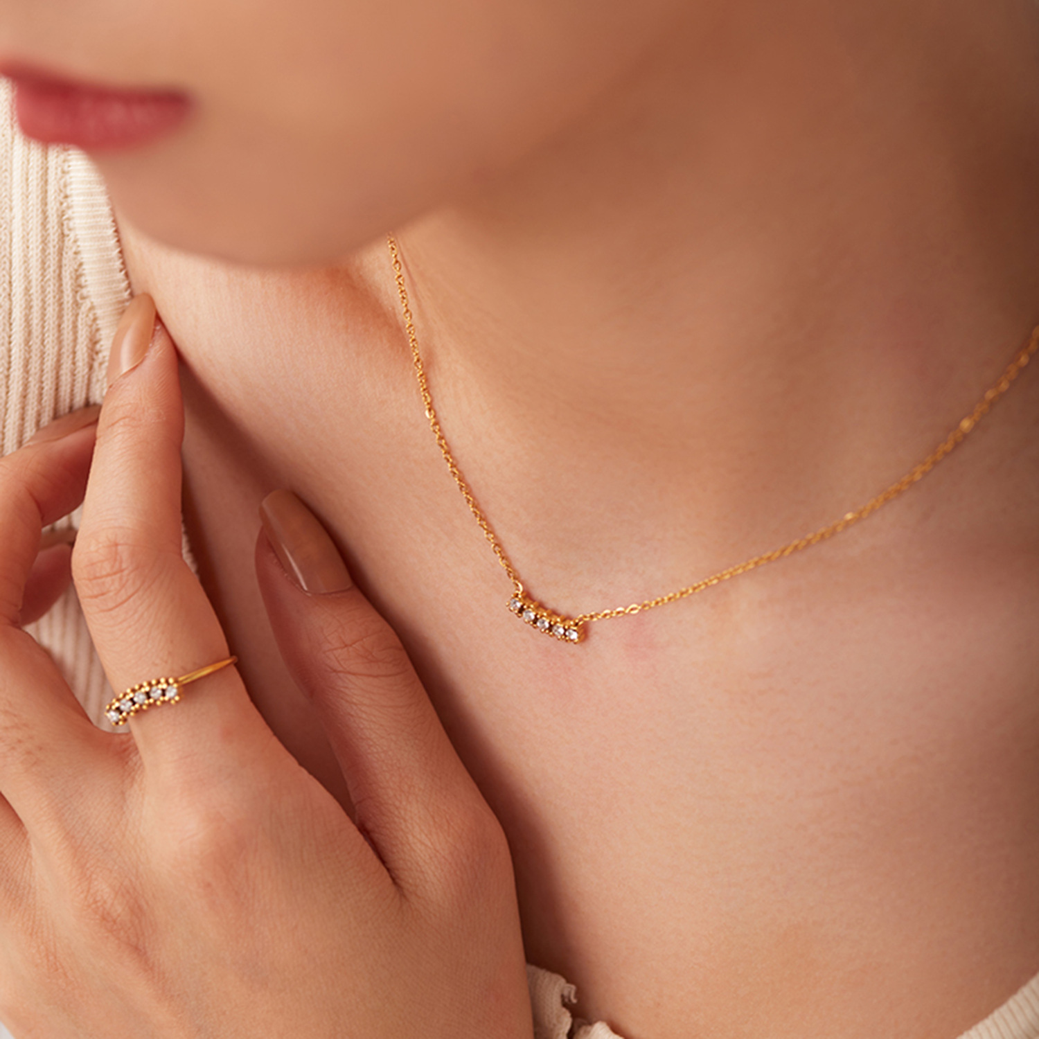 Fashion Geometric Stainless Steel Pendant Necklace Zircon Stainless Steel Necklaces