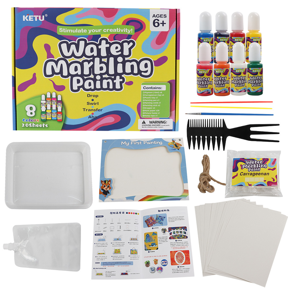 Niños 8-color agua pintura traje flotante agua pintura húmeda pintura agua flotante pintura mármol pintura DIY material