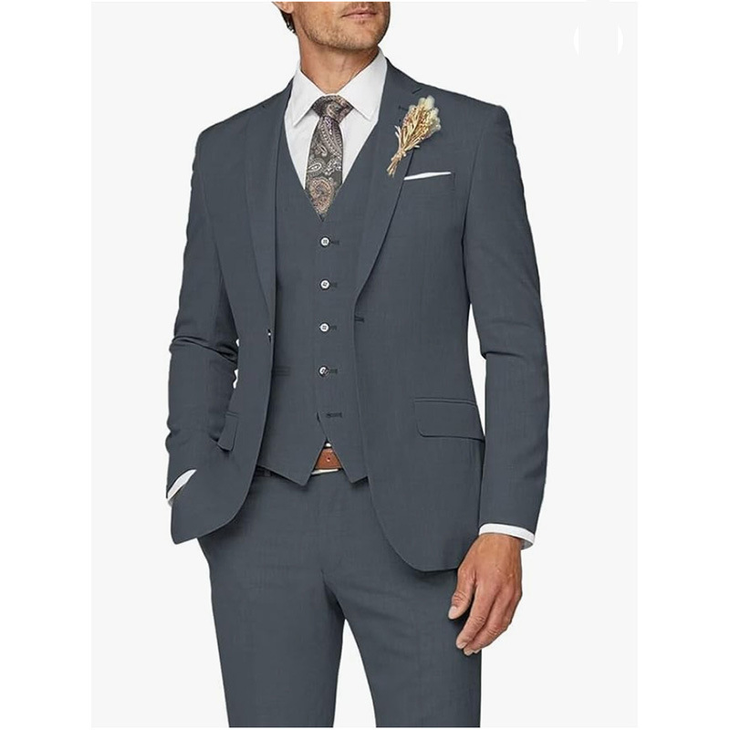 New men's three-piece suit set for casual business, banquets, and parties, slim-fit suit, Amazon foreign trade apparel New men's three-piece suit set for casual business, banquets, and parties, slim-fit suit, Amazon foreign trade apparel