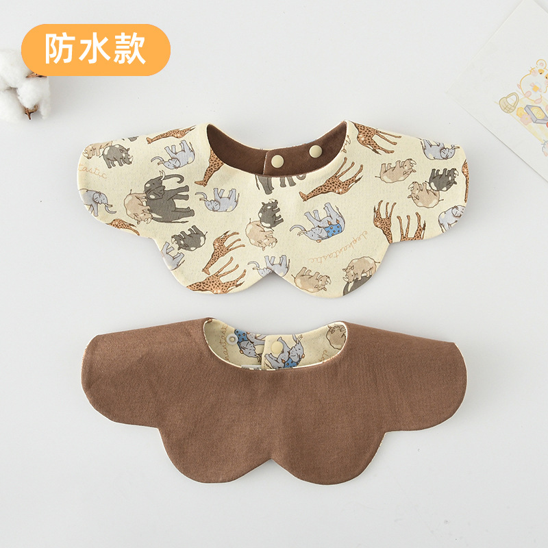 【방수 면 양면】 동물원 + 모카 브라운 (장식 라벨 없음)