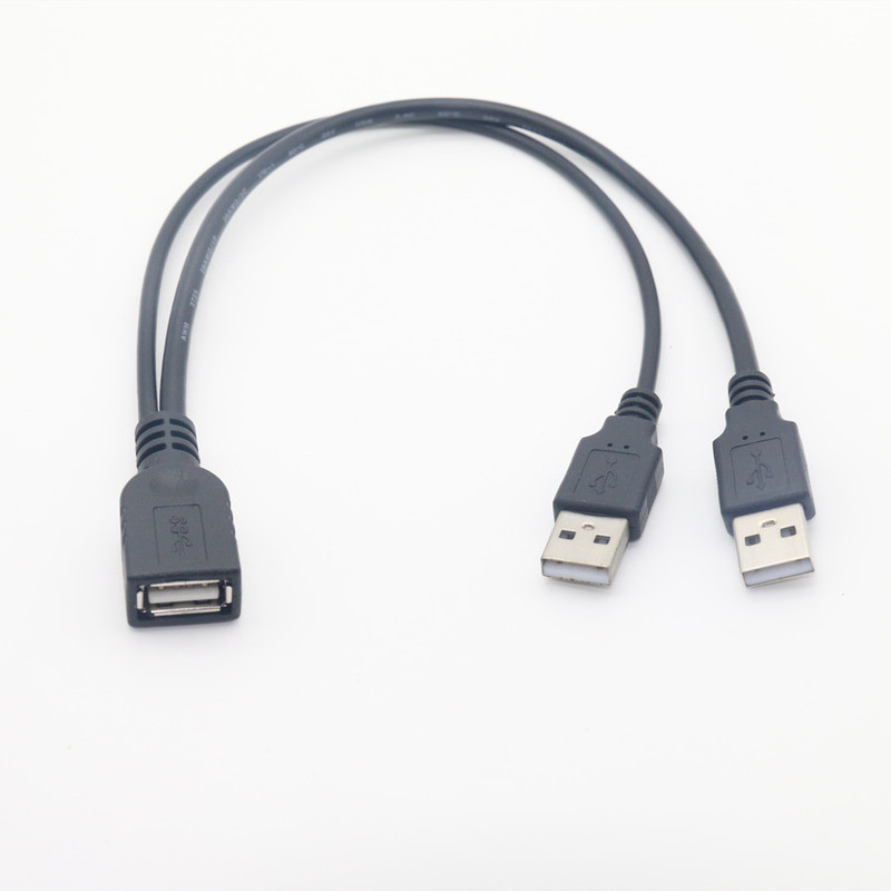 usb2.0 extension cable with auxiliary power supply usb one minute two data cable one female to two male Y-type cable