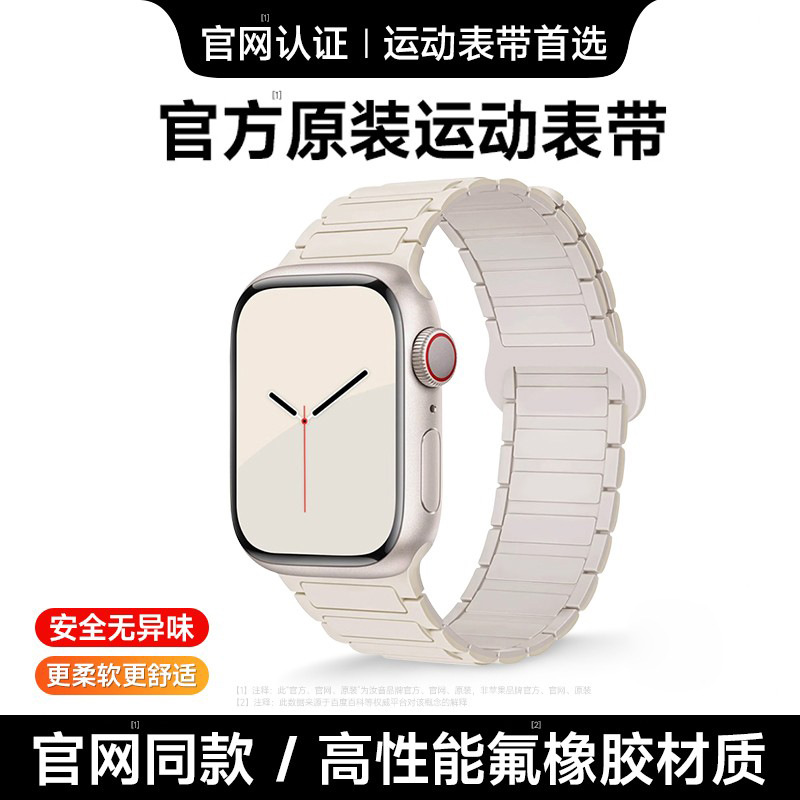 Suitable for Apple Watch S9 Strap Iwatch8 New Applewatch65 Silicone S10 Magnetic Watch Strap for Men
