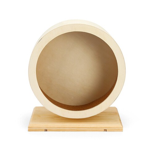 Hamster running wheel golden bear silent wooden belt bracket with cork pad roller sports toy landscaping supplies