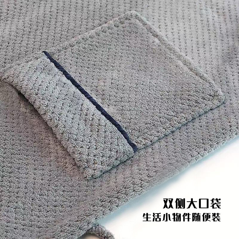 秋冬季加厚成人浴袍女珊瑚绒睡衣情侣加长款大码浴衣舒适睡袍保暖|undefined