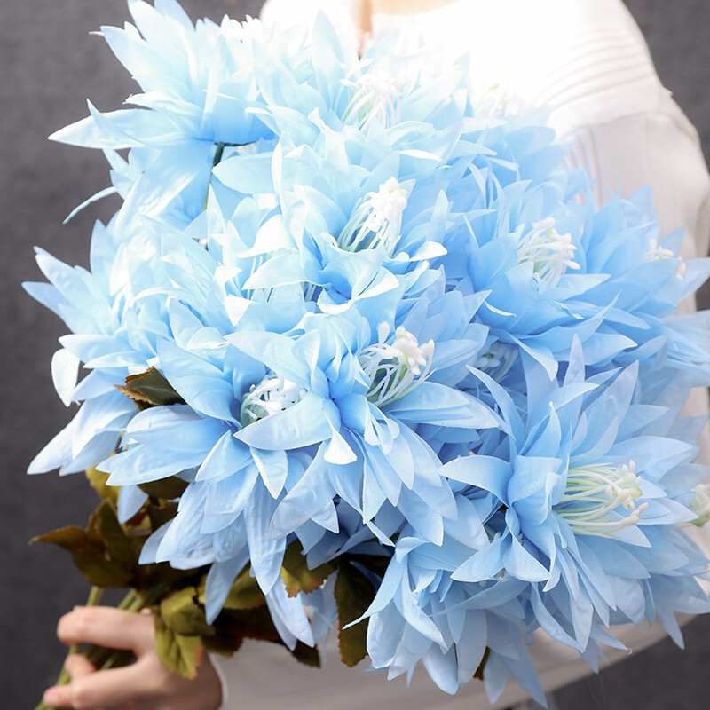 蓝色系仿真花婚礼婚庆场地场景布置道具装饰花艺花材花束假花批发|undefined