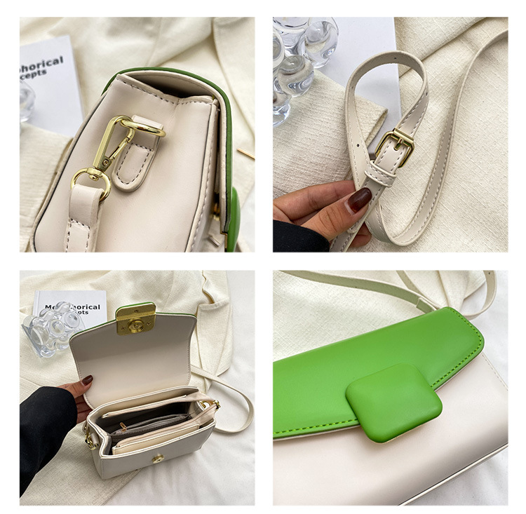 Women's Pu Leather Color Block Fashion Square Magnetic Buckle Crossbody Bag display picture 1