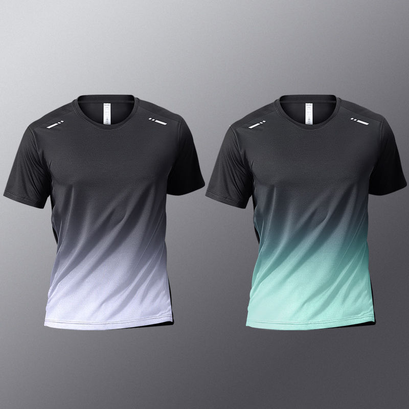トレーニングランニングルーズスウェット薄いドライアイスシルクメッシュ大きいサイズメンズフィットネス速乾性服夏のスポーツウェア通気性|undefined