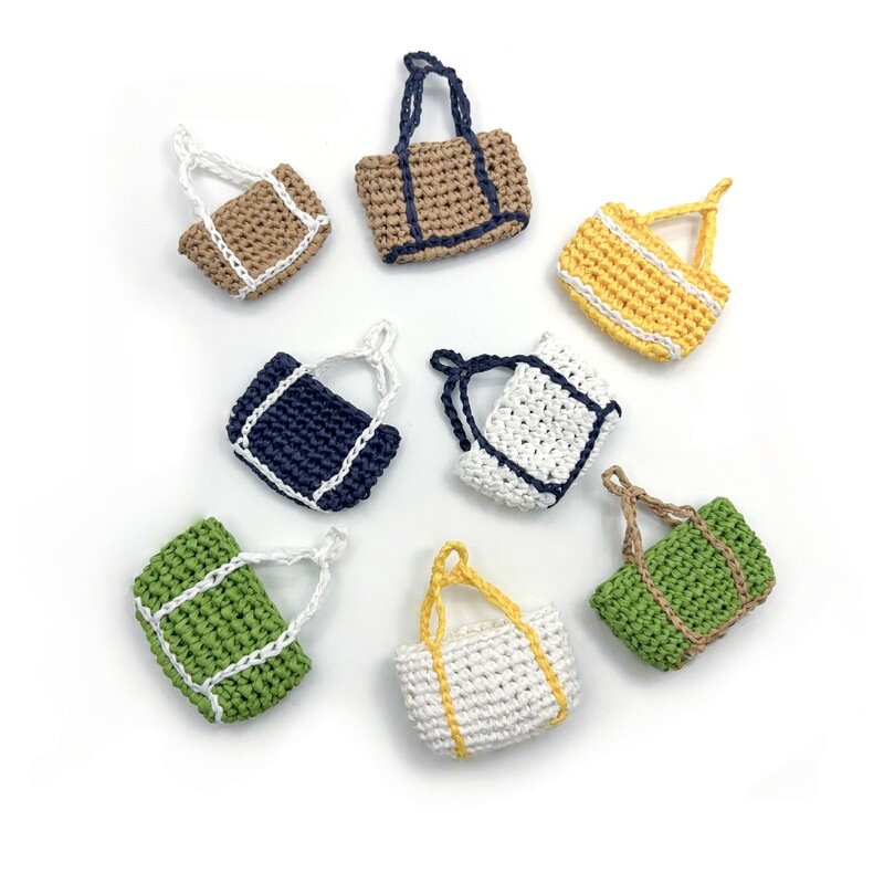 Super Cute Raffia Mini Handbag Pendant, Hand-Woven Multi-Color Luggage Keychain DIY Decorative Accessories