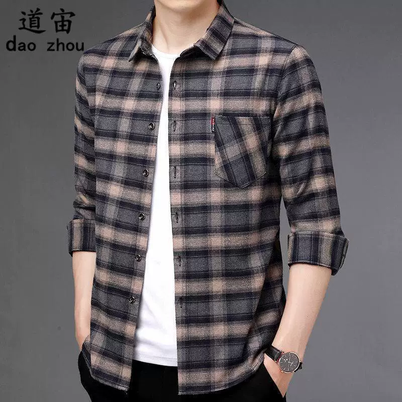 Новая весенне-осенняя рубашка с длинным рукавом для мужчин среднего возраста, хлопковая рубашка в клетку, Повседневная Свободная куртка для папы