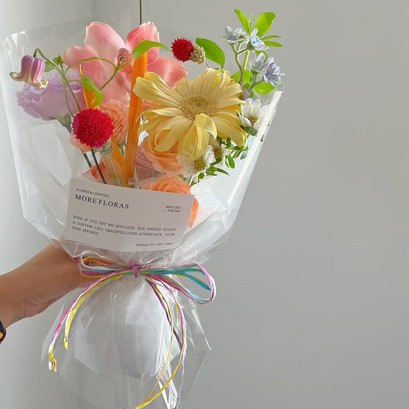 Nuevos productos en línea de color Laffei cuerda de papel de paja flores de correa de flores regalos de arco de papel florista al por mayor