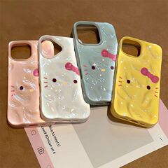 陨石纹大脸Kitty适用iPhone16promax手机壳15/14立体13可爱12软17