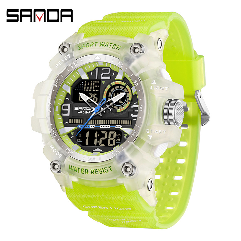 Reloj electrónico Sanda Reloj deportivo multifuncional de moda juvenil SANDA Reloj despertador impermeable Reloj para estudiantes 3367