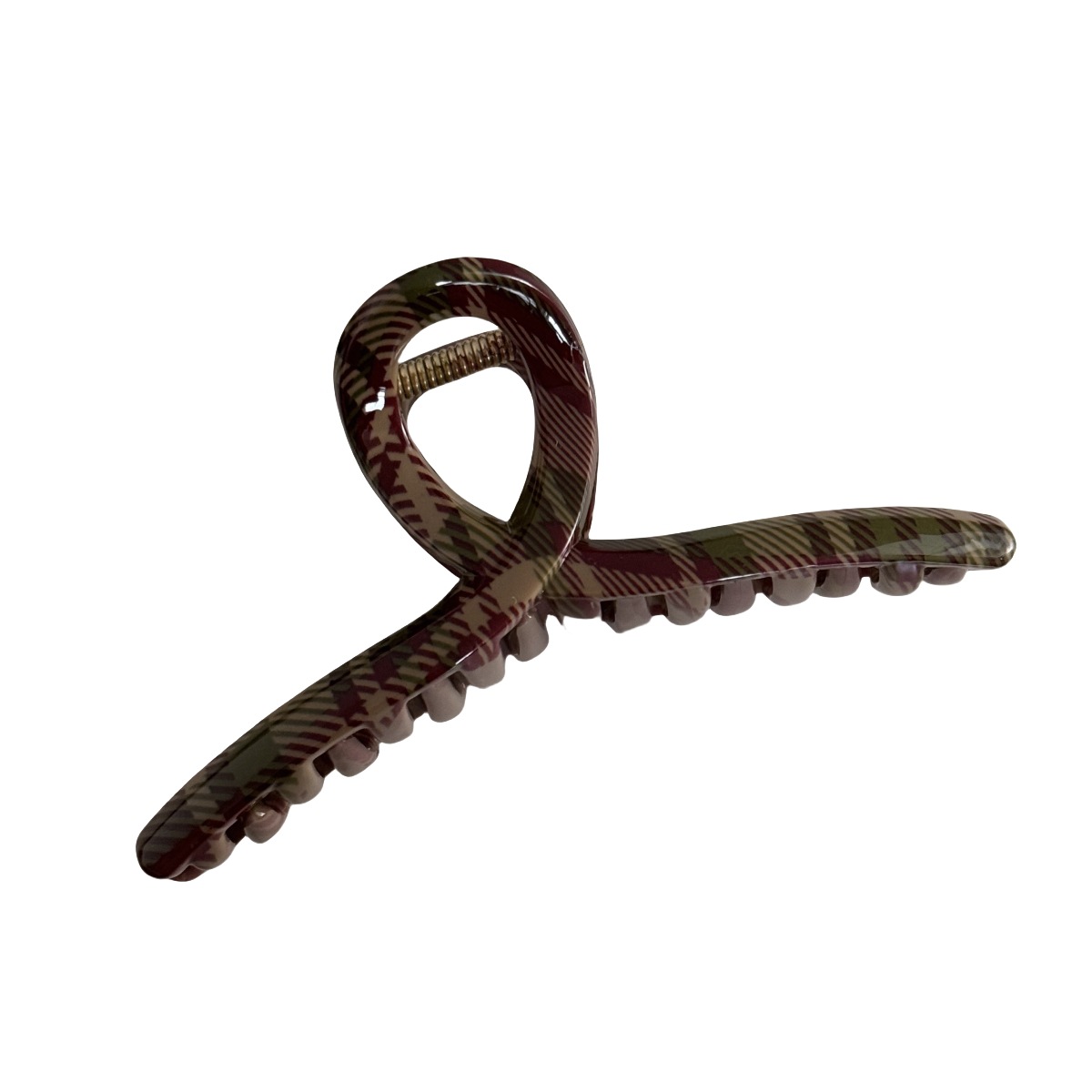 Christmas gift Light red green Christmas style grain grab clip high touch hair clip Temperament disc clip Shark clip hair accessories_voghion.com