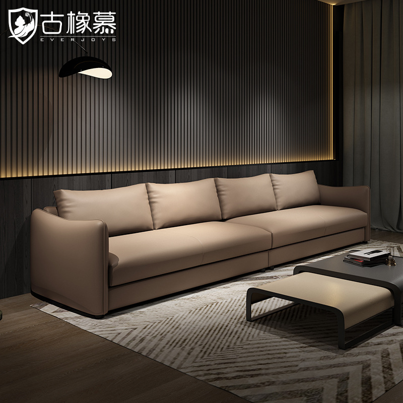 Chanel Jungle Leather Sofa Living Room Home Small Three-Seat Straight Row Modern Casual 2025 New Style